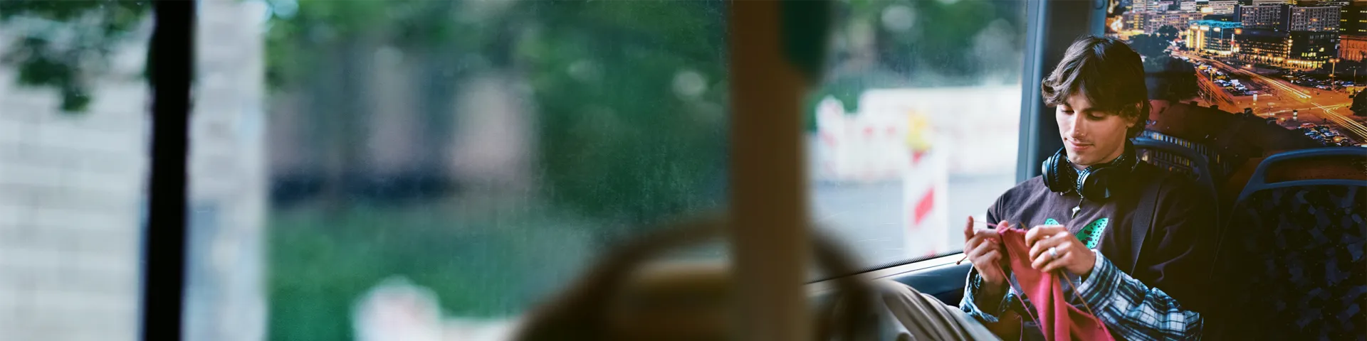 A boy knitting in a bus  Uncommon?  #EndGenderStereotypes