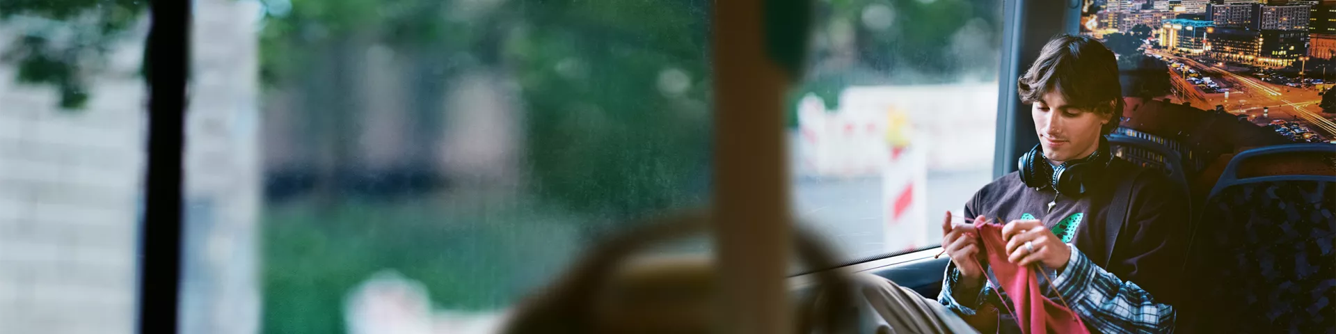 A boy knitting in a bus Uncommon? #EndGenderStereotypes